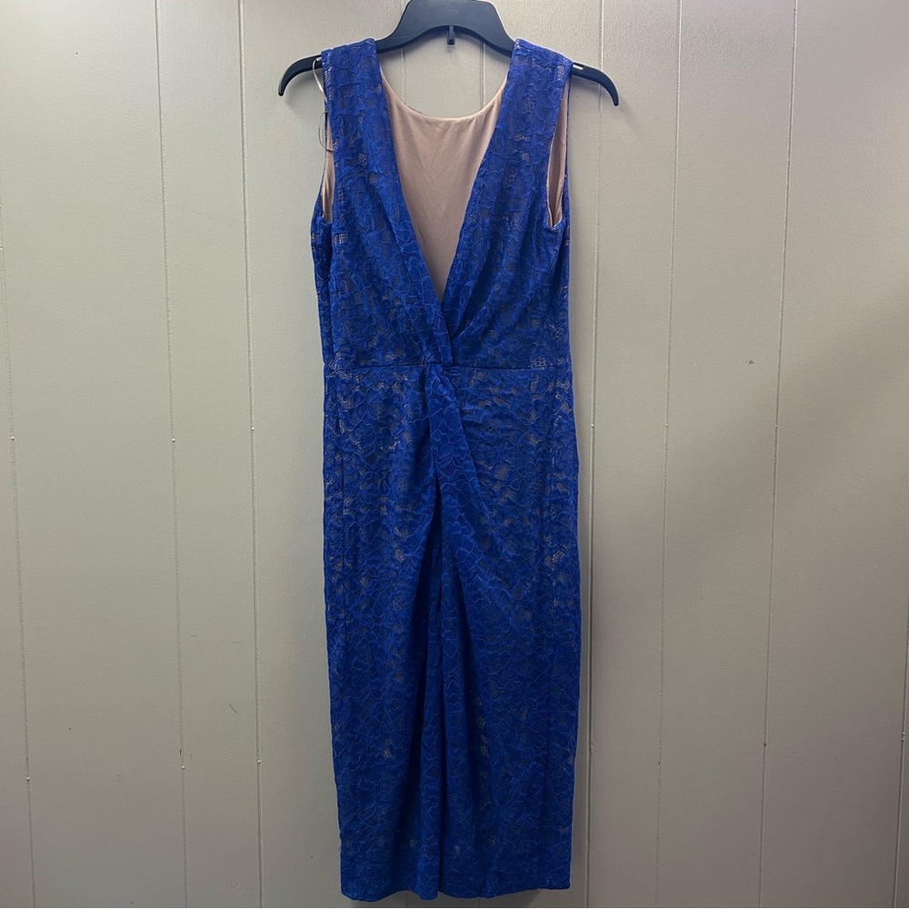 Dress the Population Kendra Lace Dress Women’s Large Midi Blue - Picture 4 of 12